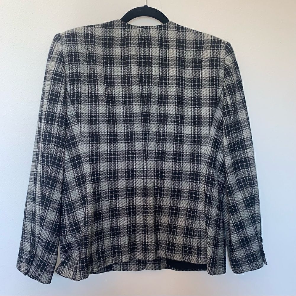 Vintage Liz Claiborne Collection Plaid Print Blazer Jacket - Picture 9 of 9